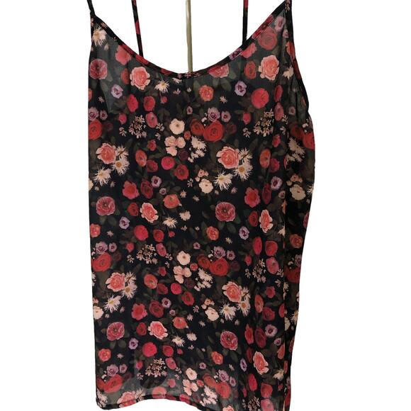 Divided by H&M Women's spaghetti strap summer floral top blouse SIZE 6 - Picture 2 of 6